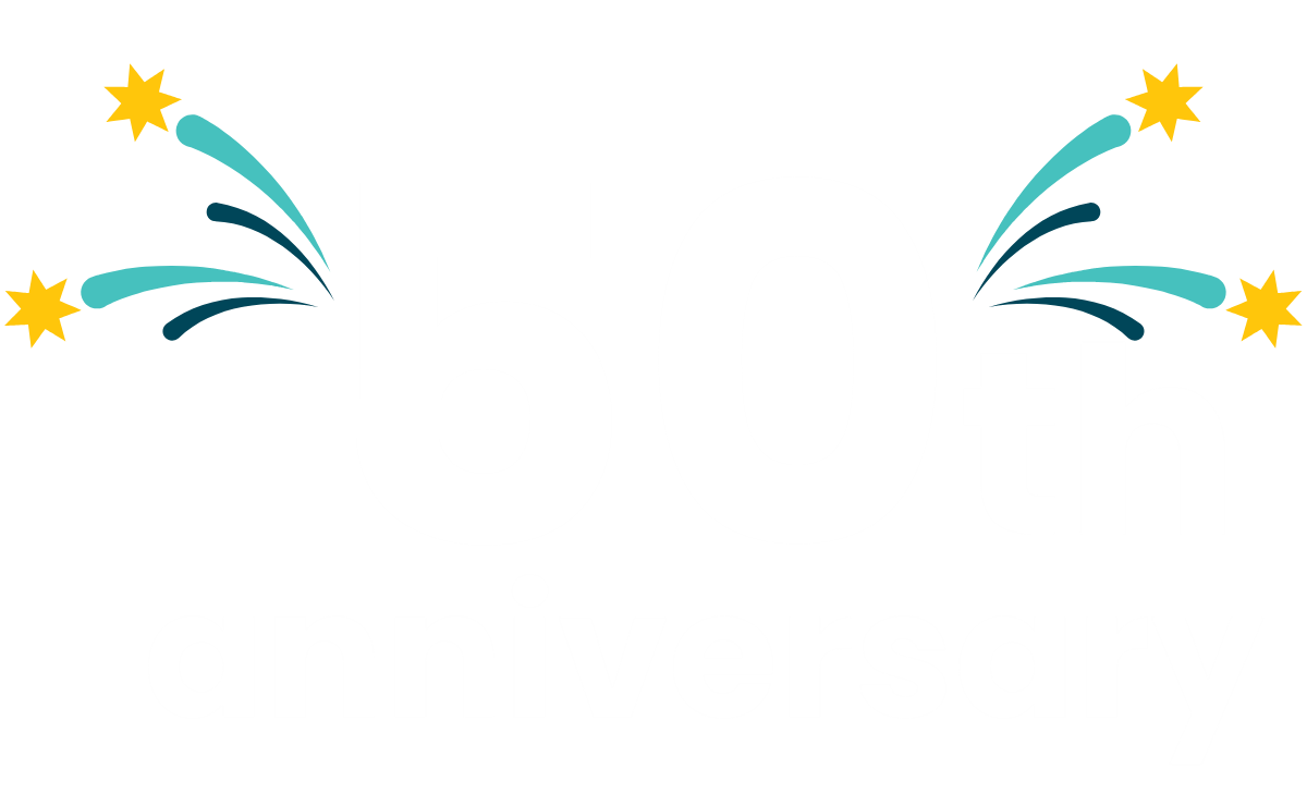 50th Anniversary with firework graphics