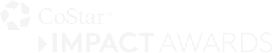 Logo for CoStar Impact Awards featuring a circular, abstract icon to the left of the text “CoStar IMPACT AWARDS” on a transparent background, inspired by themes from the AHC Impact Report 2024.