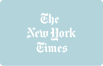 White text in a classic Gothic font reads The New York Times centered on a teal background, reminiscent of the style featured in the AHC Impact Report 2024.