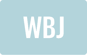 White capital letters “WBJ” centered on a solid teal rectangular background, featured on the cover of the AHC Impact Report 2024.